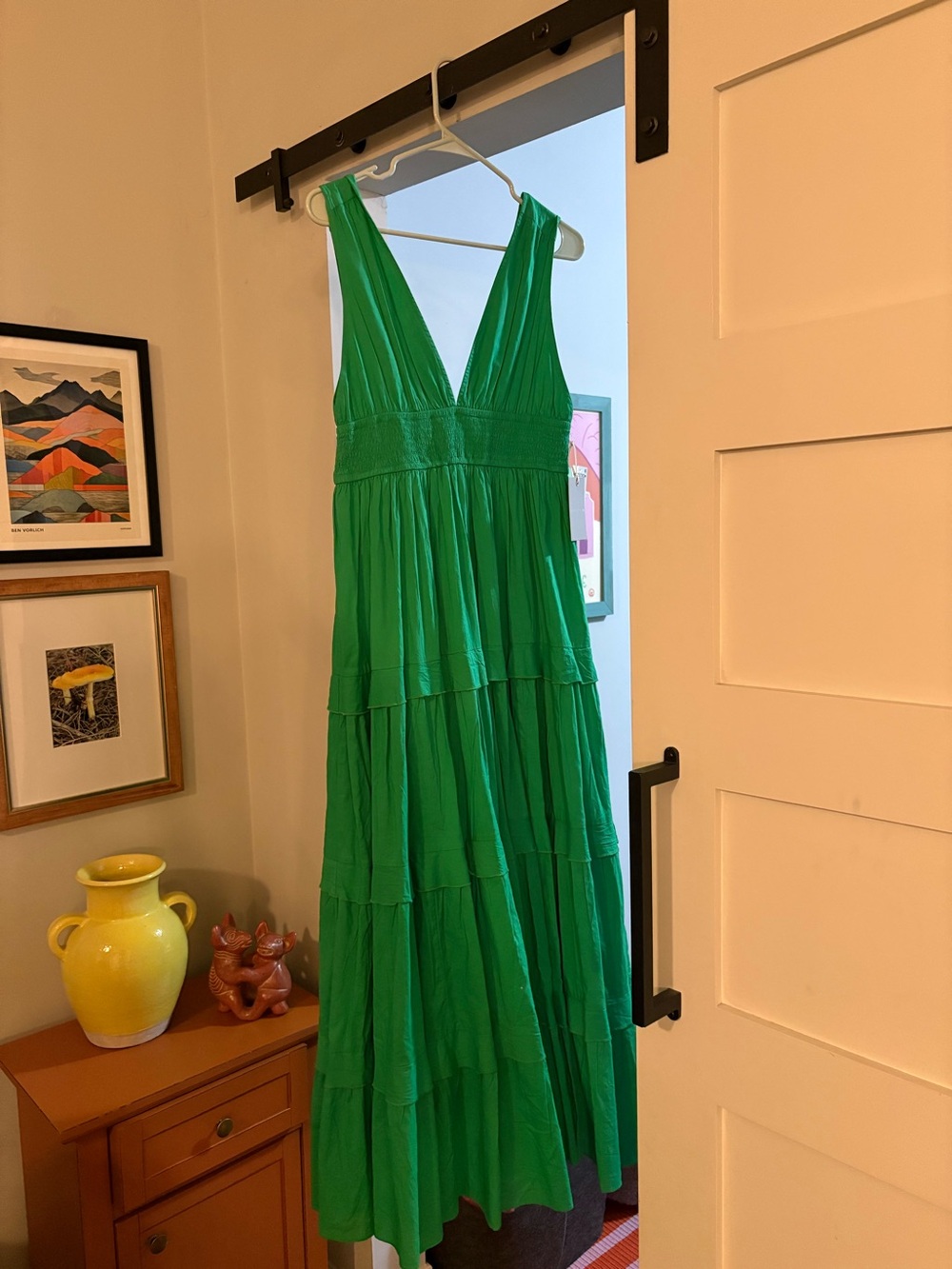 Chelsea green V-Neck Tiered Maxi Dress-Nordstrom